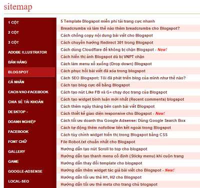HÆ°á»›ng dáº«n táº¡o sitemap cá»±c Ä‘áº¹p cho blogspot