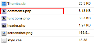 Child theme file comments.php
