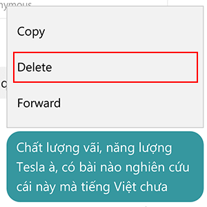 Cách xóa từng tin nhắn Messenger