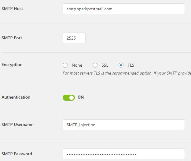 Cấu hình SMTP với SparkPost