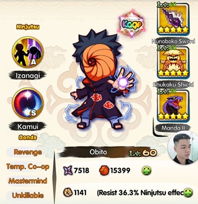 Các slot đồ trong Pocket Ninja